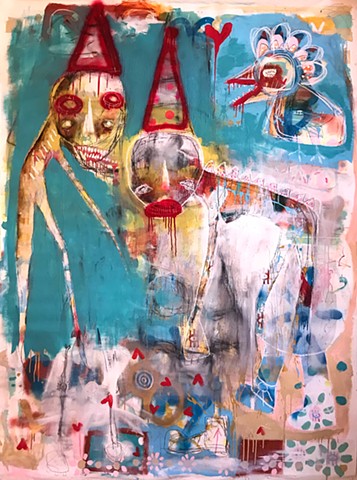 crude things outsider art, lana guerra, art brut, abstract painting, expressionism