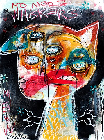 crude things, outsider art, abstract cat painting, surrealism, expressionism, art brut, kunst art