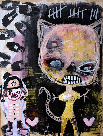 crude things outsider art, childlike art, abstrat cat painting