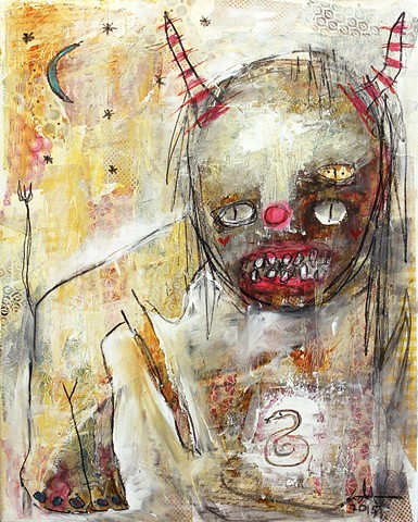 horrow expressionist demon devil woman raw dark art. Expressionism