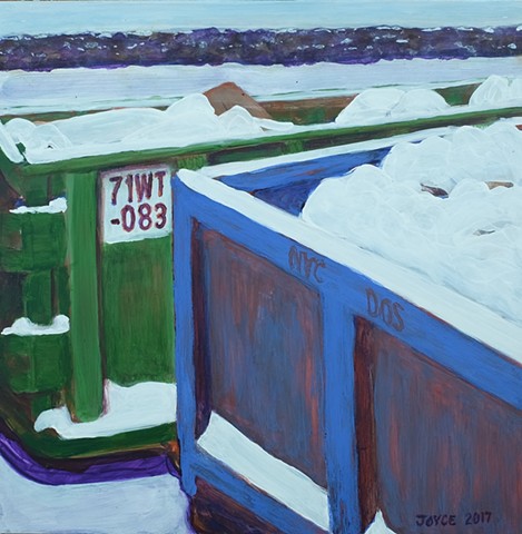Green and Blue Dumpsters I (71WT-083)