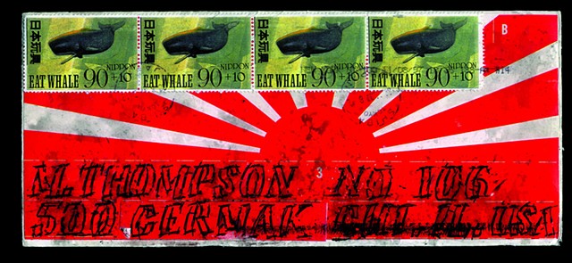 Michael Thompson Chicago artist, artistamps, Japanese stamp