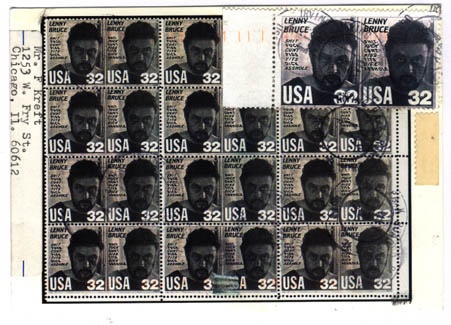 Michael Thompson Chicago artist, Lenny Bruce, Fake stamps