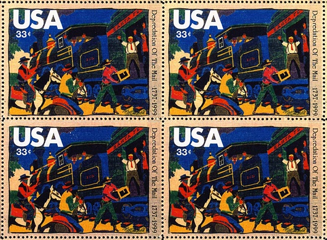 Michael Thompson Chicago artist, michael thompson fake stamps, fake stamps, air mail stamps