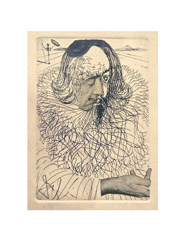 Dali etching, Cervantes, Michael Thompson Chicago artist, Dali