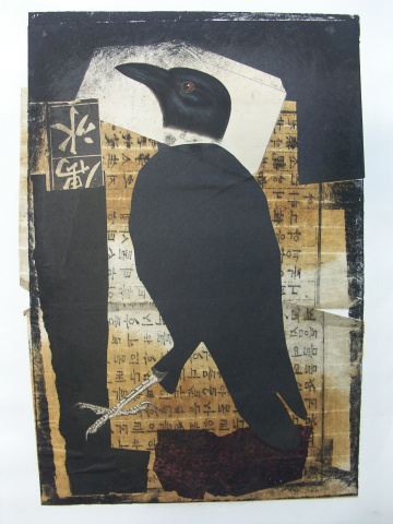 etching, collage