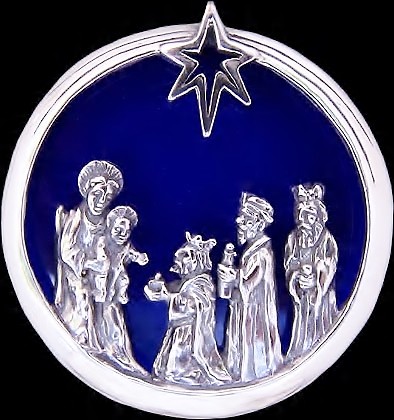 We Three Kings Sterling Silver Christmas Ornament