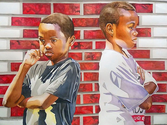 My nephews depicted in this painting