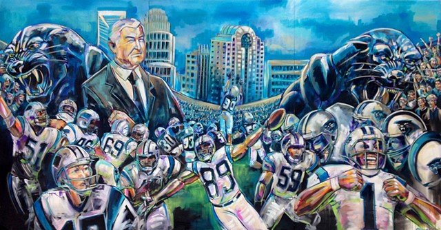 "Keep Pounding" (Carolina Panthers 20th Anniversary commemorative painting)
