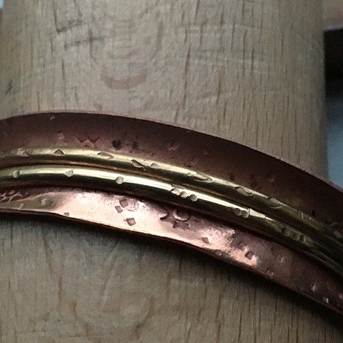 Brass/ copper spinner bracelet 