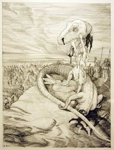 David and Goliath (after Gustave Doré)