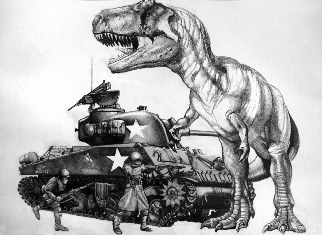 Sherman Tank Vs. T. rex