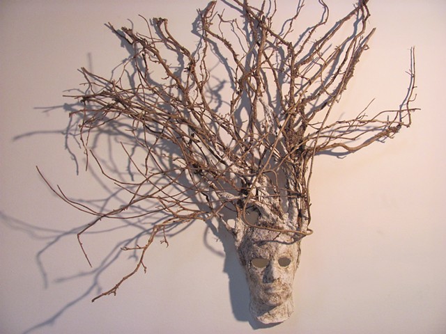Assemblage, Mask, Roots, Dirt, Plaster Mold