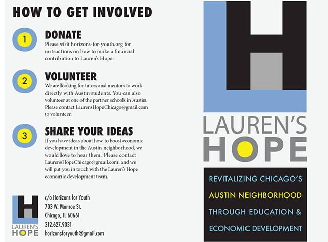 Front and Back Cover of Lauren's Hope Brochure