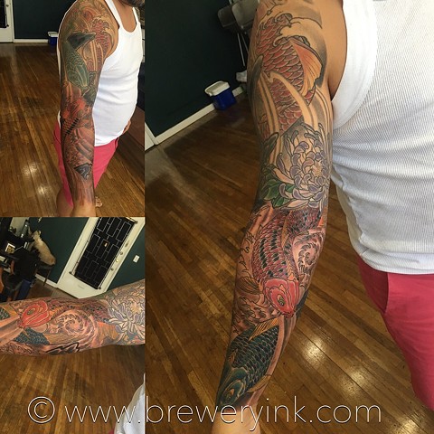 japanes koi and water lower half sleeve extension