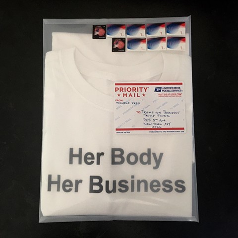 Her Body Her Business T-shirts
sent to Presidential Candidates on the 43rd anniversary of Roe V Wade