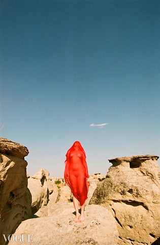 Red ghost on the written stone