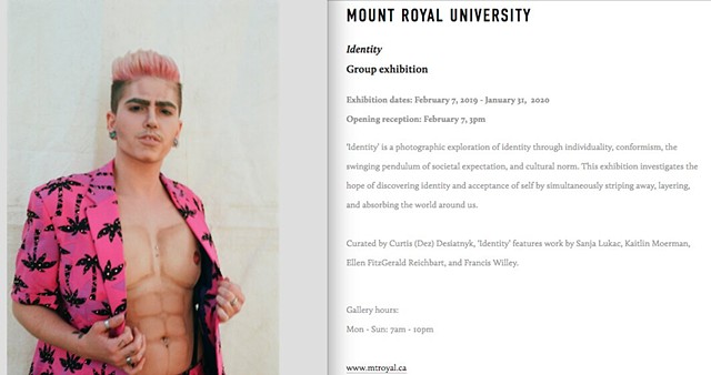 MOUNT ROYAL UNIVERSITY Identity Group exhibition