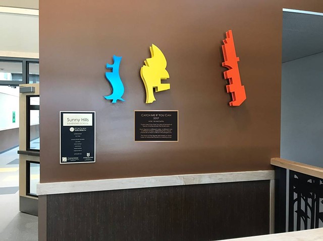 Maquette installed in front lobby of Sunny Hills Elementary School.