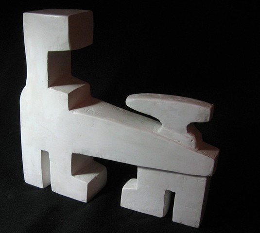 Plaster abstract sculpture