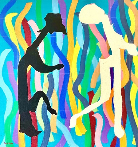 Oil on Canvas abstract celebration colorful art joel barr savannah artist