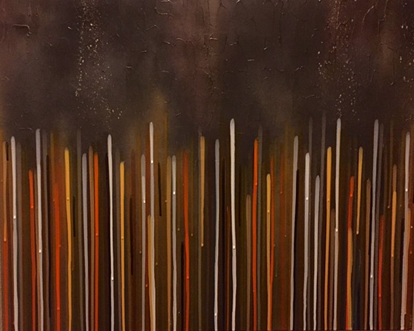 Earthtone acrylic abstract painting