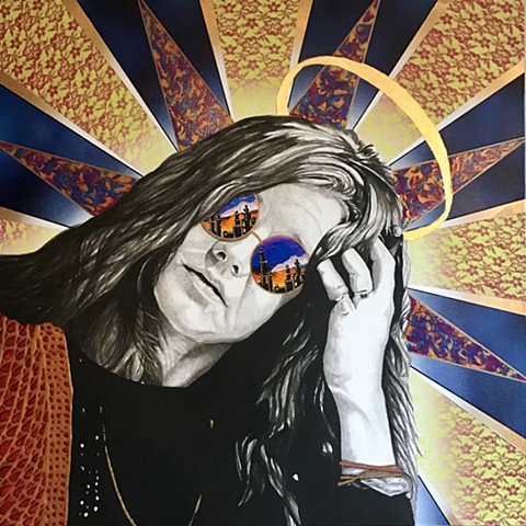 Janis Joplin tribute painting from the 27 club series