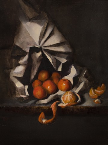 Clementines and paper wrapper