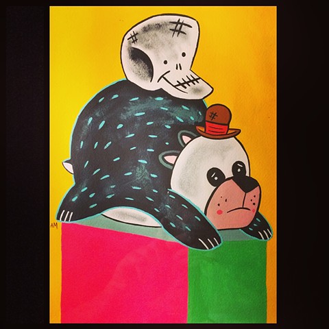 Panda,kawaii,painting, 