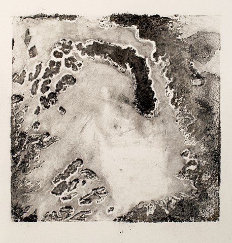 Intaglio print created with electro-forming and printed with application of dry pigment.