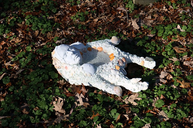 Self Portrait While Pregnant (Birdbath) 