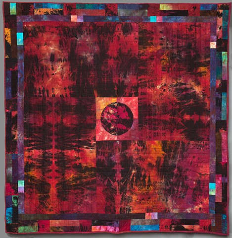 Art quilt made with hand dyed art cloth