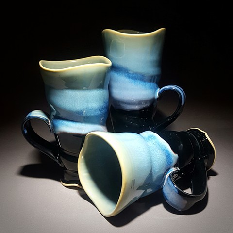 Item DV104 Ribbed Mugs in Opal & Obsidian