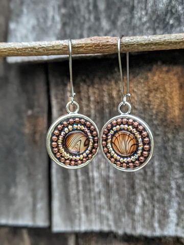 SHELL AND COPPER EARRINGS