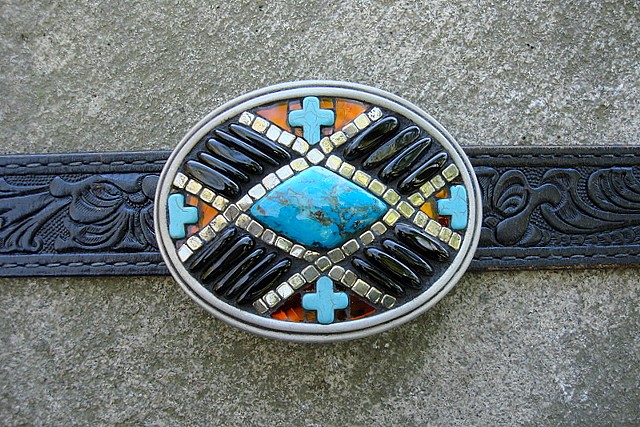 Mosaic belt buckle 
