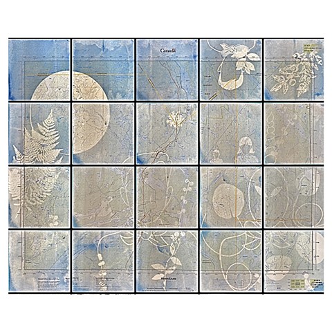 cyanotype on map