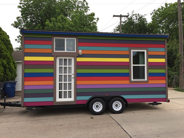 Tiny House, Taylor Painter-Wolfe, fiber art, craft, fine art, wool, felt, dyeing, handmade, hand dyed, aerial, Tulsa, Urban Art Lab Studios, wearable, textiles