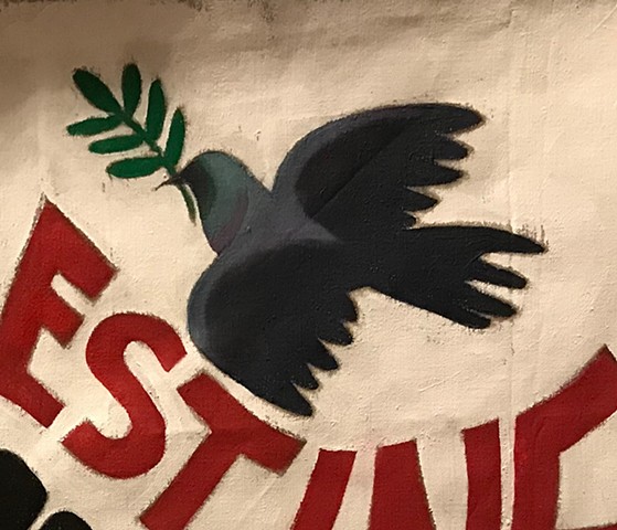 Palestine Sunbird with olive branch