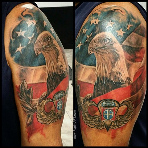 eagle tattoo. american eagle. american flag tattoo. airborne military tattoo