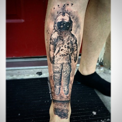 brand new. band tattoo. astronaut tattoo. realistic tattoo