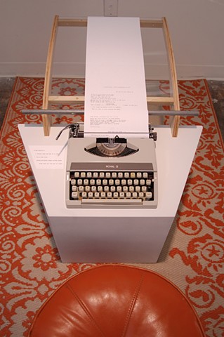 Typewriter; beginning of exhibit