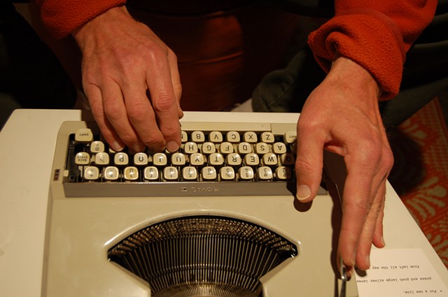 Typewriter; Scott's hands