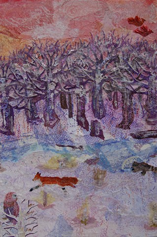 Winter; full forest, wide view; detail