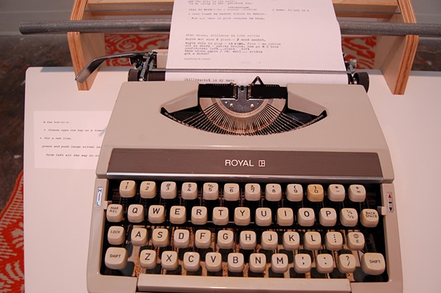 Typewriter; detail, typewriter and text