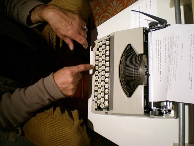 Typewriter; Tony's hands