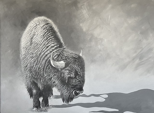 Bison Oil on canvas, 40 x 30 inches.