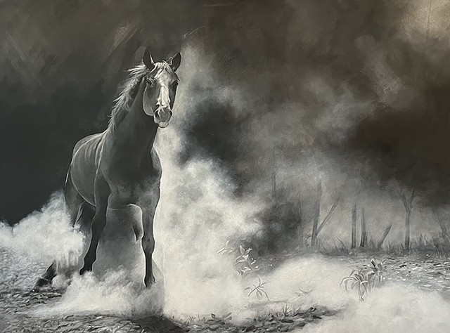 "Dusty" oil on canvas,40 x 30 inches, $2800.00.
