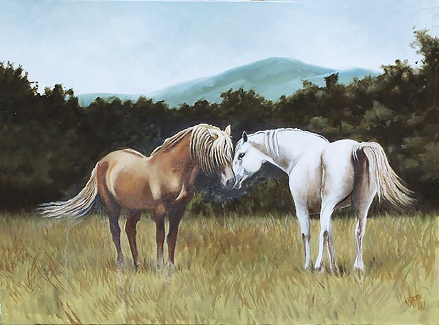 Courting Oil on canvas, 24 x 18 inches.