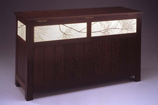 Blanket Chest with Pine Branches