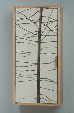Wall Cabinet with Pine Tree